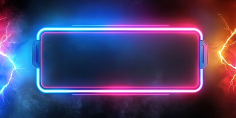 Thick, textured border with a glowing, neon background, adding a modern, high-energy feel to creative projects.