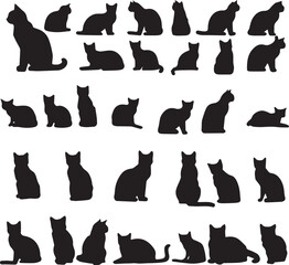 A cat icon set vector art illustration