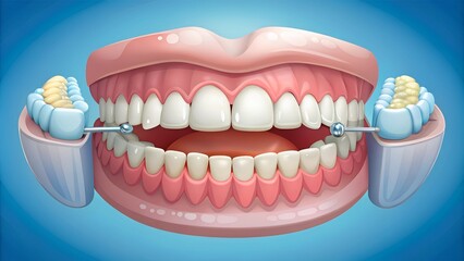 Fototapeta premium Orthodontics and Oral Hygiene for Gum Disease Prevention, Focusing on Aligned Teeth, Healthy Gums, and Long-Term Oral Health