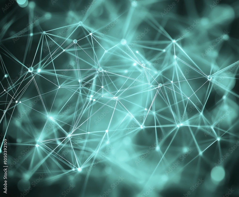 Wall mural abstract network connection - digital technology concept