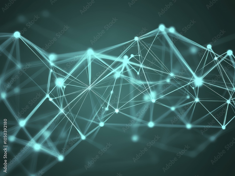Wall mural abstract network: interconnected lines and points
