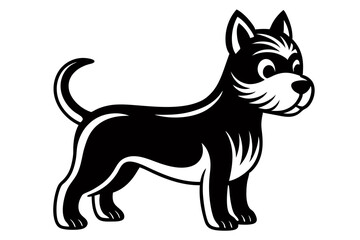 Obraz premium Creative Cute Dog line art vector design with white background