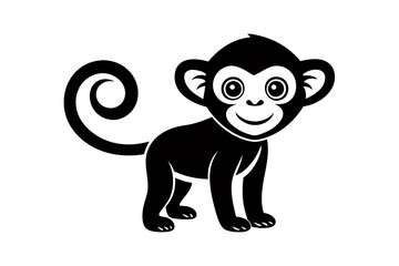 Creative Cute Monkey line art vector design with white background © Alina