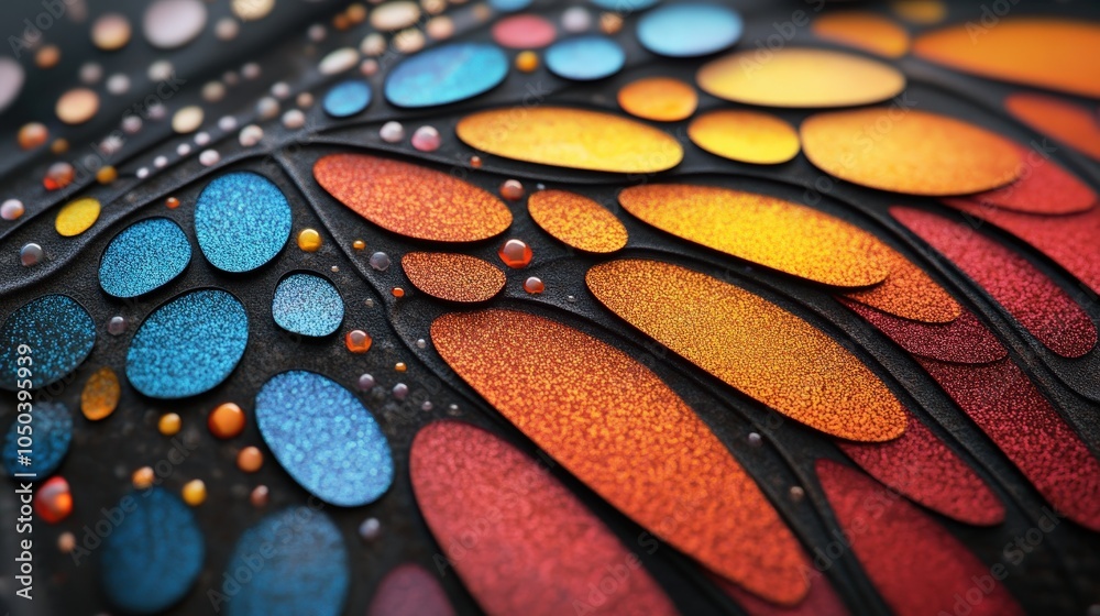 Aufkleber vibrant patterns of colorful droplets on a dark surface a stunning abstract exploration