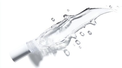 A clear gel-based makeup primer in a squeeze tube, isolated on a white background