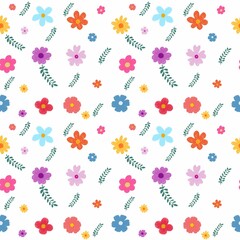 Colorful floral seamless pattern, wallpaper and background