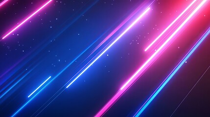 Obraz premium line neon blue blurry gradient grainy background vibrant glowing 
