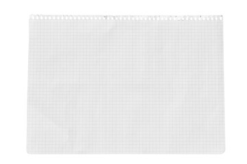 Whole squared paper texture isolated on transparent background, striped paper sheet, notebook paper, PNG, Cut out