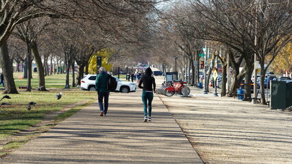 Obraz premium The beautiful Wshington DC city view in autumn 