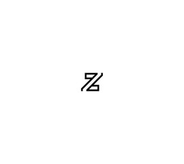 Letter Z or N or Number 77 monogram with white background. 