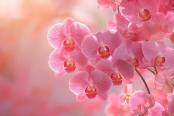 Beautiful Pink Orchid Blossoms in Soft Light