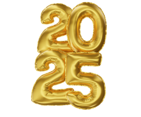 Happy new year 2025 number 3d render realistic new year celebration