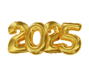Happy new year 2025 number 3d render realistic new year celebration