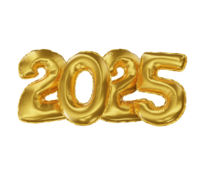 Happy new year 2025 number 3d render realistic new year celebration