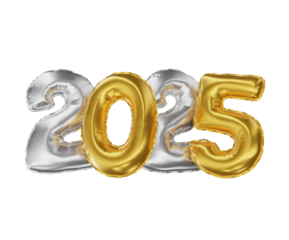 Happy new year 2025 number 3d render realistic new year celebration