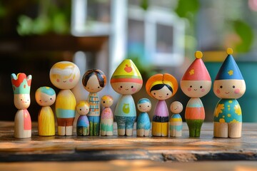 Adorable wooden toys for kids, perfect for imaginative play and creating lasting memories. Colorful characters inspire creativity, fostering social and emotional development.