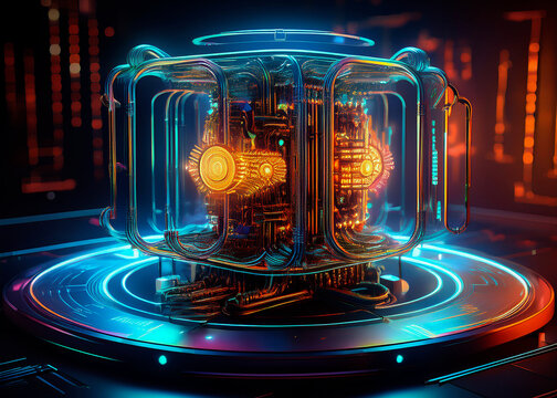 a quantum computer of the future generated with artificial intelligence