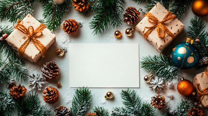 White Christmas background with copy space