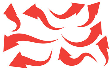 Collection hand drawn arrows. Set simple arrows isolated on white background. Arrow mark icons. Arrow paint - stock vector.