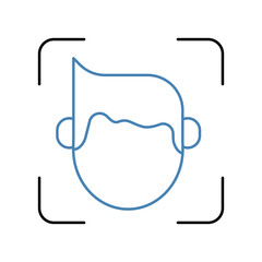 face detection concept line icon. Simple element illustration. face detection concept outline symbol design.