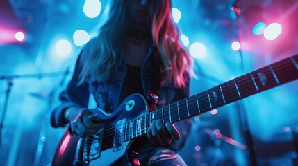 Naklejka premium Rock Concert Electric Guitar Solo