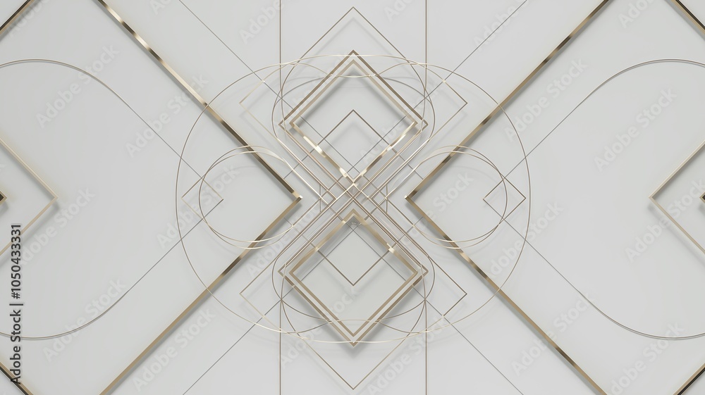 Aufkleber A stunning minimalistic geometric pattern featuring interwoven shapes and lines in a modern design aesthetic for contemporary spaces