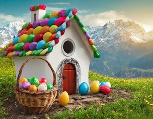 easter eggs in a basket