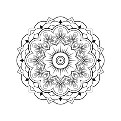 Monochrome Mandala Pattern. Circular Pattern In The Form Of A Mandala. Mehndi Style. Coloring Book Page.