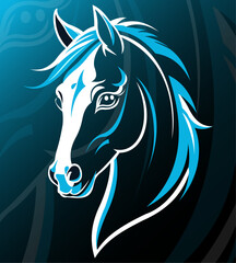 Vector mascot, cartoon and illustration of a horse head.
Horse head sports logo mascot