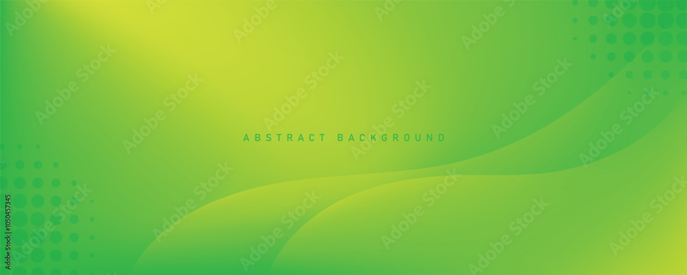 Wall mural abstract green gradient vector background with waves.