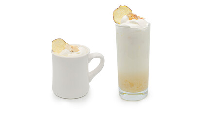 Creamy Sweet Potato Latte on White Background
