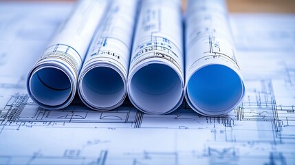 Detailed blueprints for engineering, architecture, or construction projects technical drawings and design plans