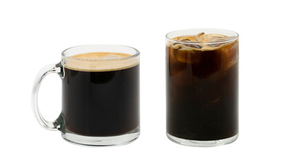 coke and Americano on White Background