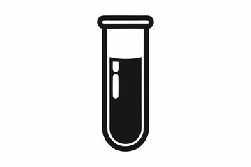 Chemical glass tube vector icon, Chemical flask silhouette, Science icon