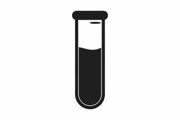 Chemical glass tube vector icon, Chemical flask silhouette, Science icon