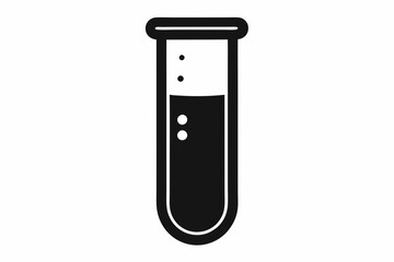 Chemical glass tube vector icon, Chemical flask silhouette, Science icon