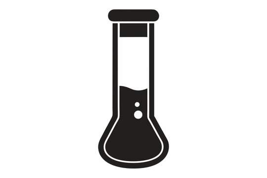 recommend clip art: Chemical glass tube vector icon, Chemical flask silhouette, Science icon
