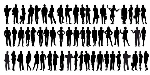 vector silhouette of business people.