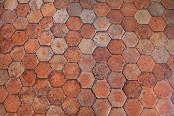 Texture of old rustic red tiles