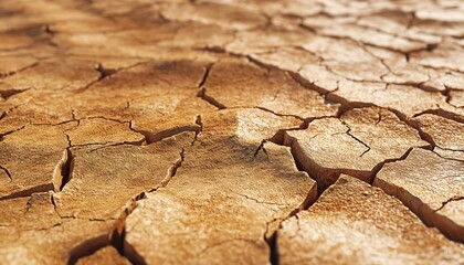 Fototapeta premium Cracked desert ground showcasing intricate textures, perfect for a visually striking background.