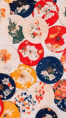 文化工芸品や装飾品のための鮮やかな伝統的なアジアの傘のパターンデザイン