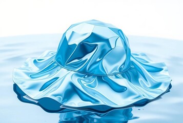 Fototapeta premium Hydrowave A fluid waterproof hat with a shimmering liquid like s