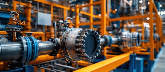 Fototapeta premium Industrial Machinery with Close-Up of a Valve