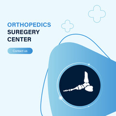 Technology for treatment of andkle foot and joint bone injury. Abstract traumatology and orthopedics. Medical science in the hospital for body joints.