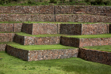 Tipon often referred to as the "Water Temple of Tipón" due to its remarkable hydraulic features.  Cusco Peru.