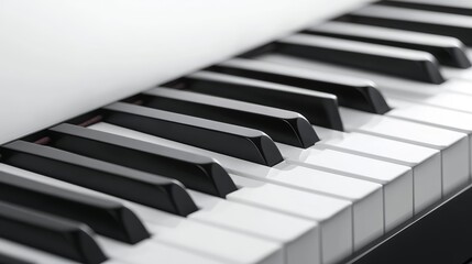 Naklejka premium Top-down view of a piano keyboard, clean black and white keys aligned, musical instrument texture, minimalism in music, abstract rhythm