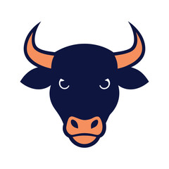 Bull head color vector design 