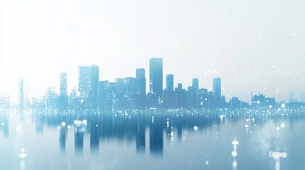 Obraz premium blue city skyline