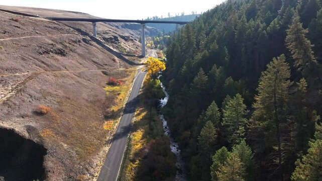Highway bridge over a canyon in Idaho