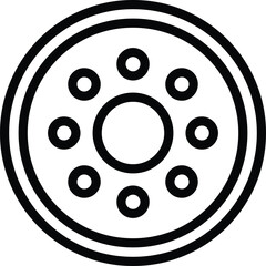 Round shield icon, Editable Stroke. Vector illustration